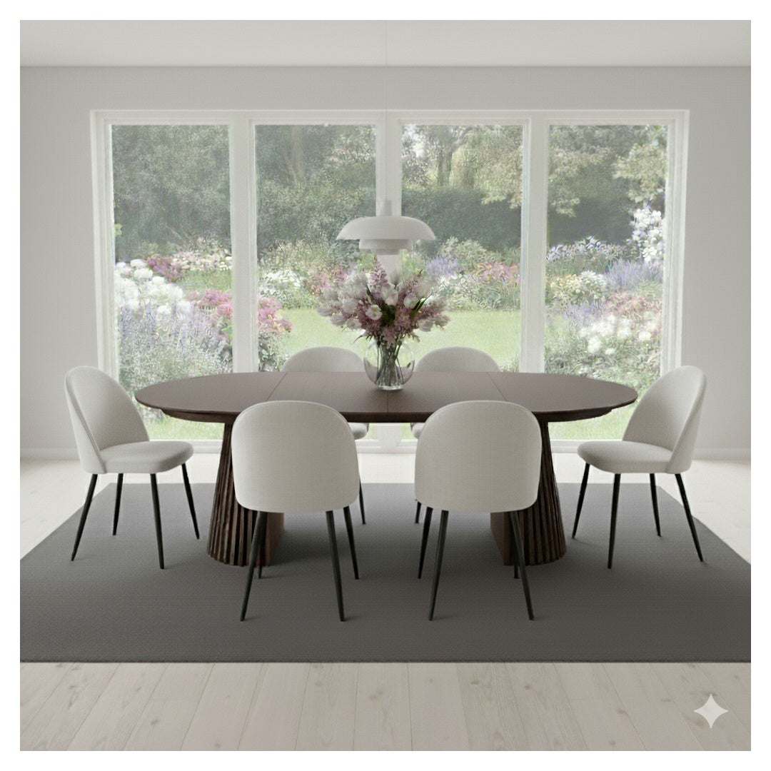 Tokyo stół do jadalni zawiera 2 dodatkowe blaty ø120x120-160-200cm smoked dąb fornir. - 8