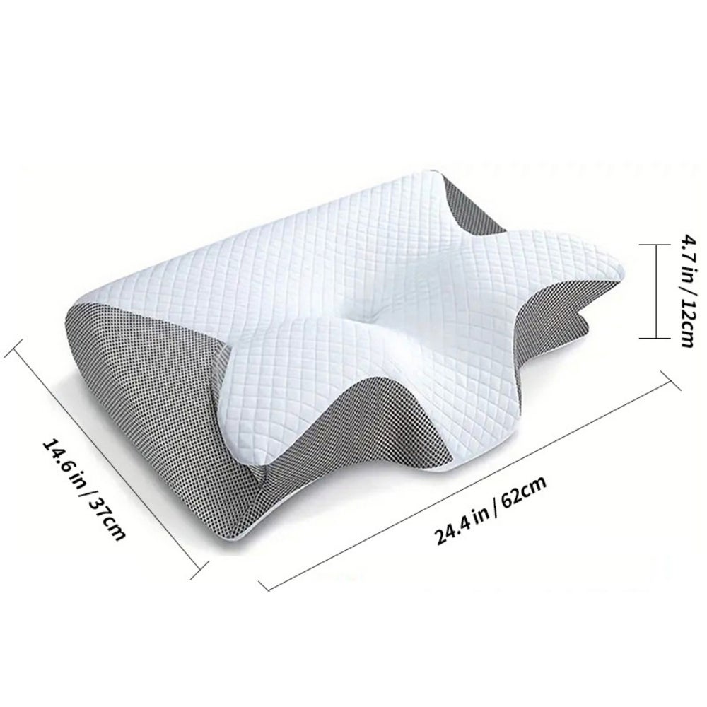 Oreiller Ergonomique Cervical,2 en 1 Oreiller Orthopédique à Mémoire de Forme pour la Nuque,Coussin pour Dormir sur Le Côté et sur Le Dos,60x40x12cm - 2