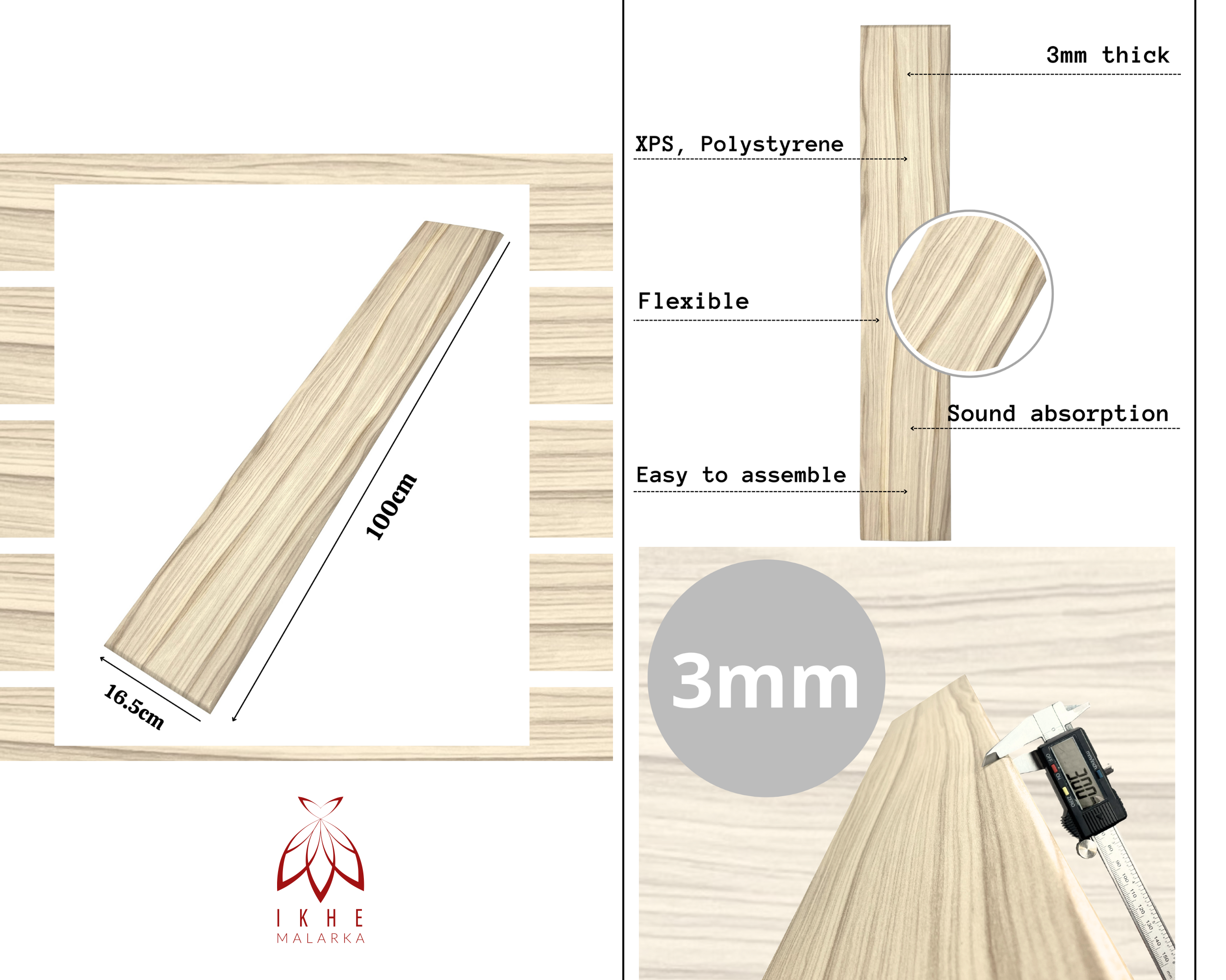 6 m² / 36 pièces dalles de plafond panneaux de plafond lambris en bois aspect imitation POLYSTYRÈNE MATÉRIAU Noyer 2 mm d'épaisseur P12 - 2