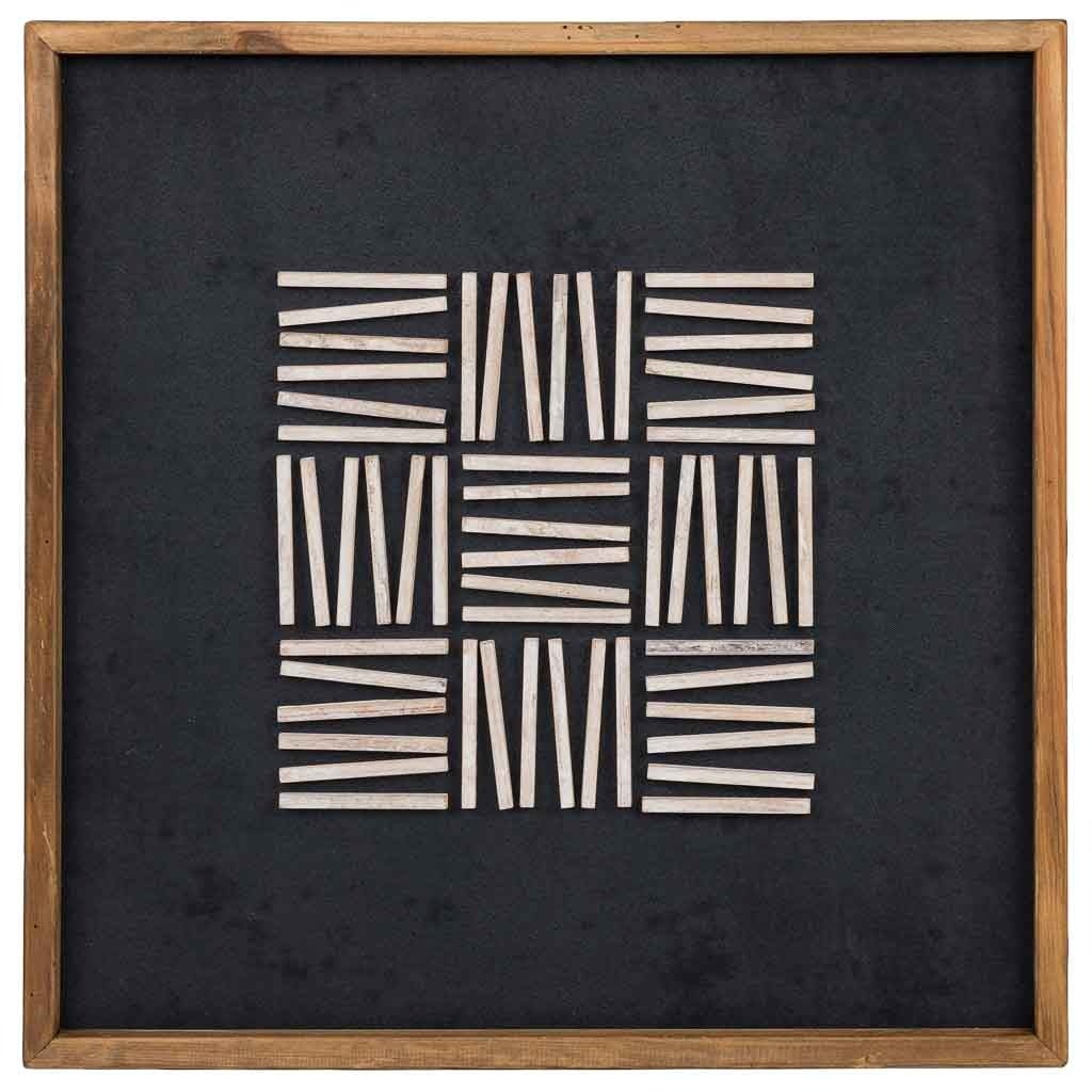 Tableau artisanal en bois recyclé en relief 62 x 4 x 62h cm | Leroy Merlin
