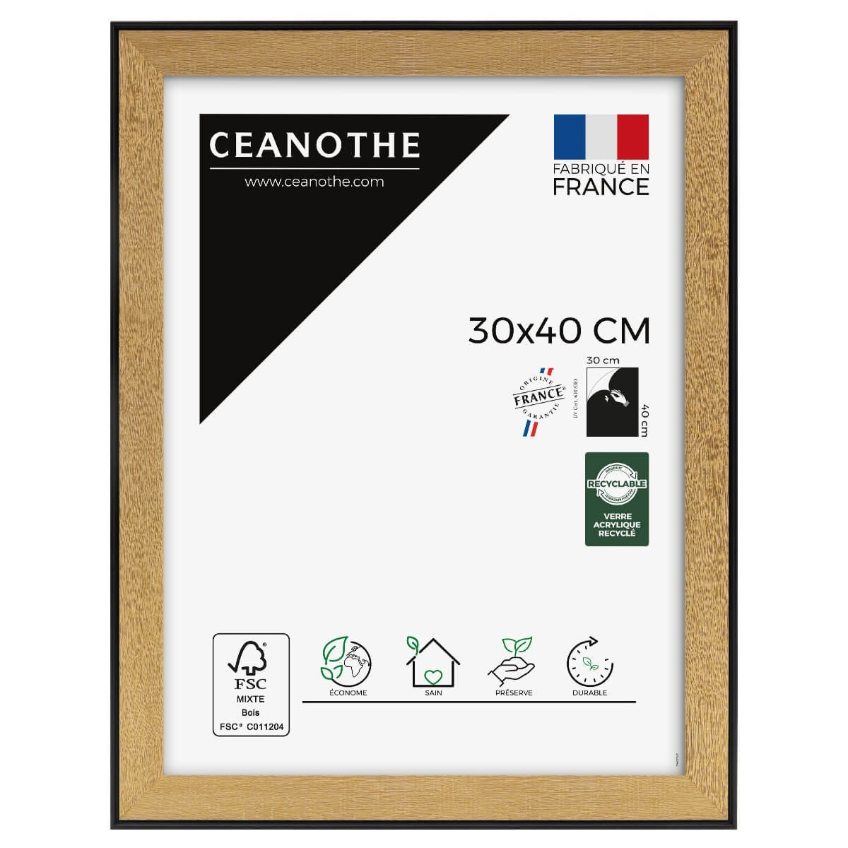 Cadre Photo 30x40 cm - Noir Mat - Aluminium - Aurora