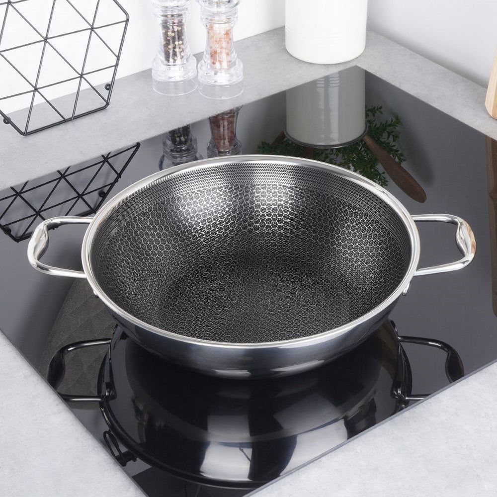 Patelnia wok stalowa nieprzywierająca COOKCELL 28 cm - 2