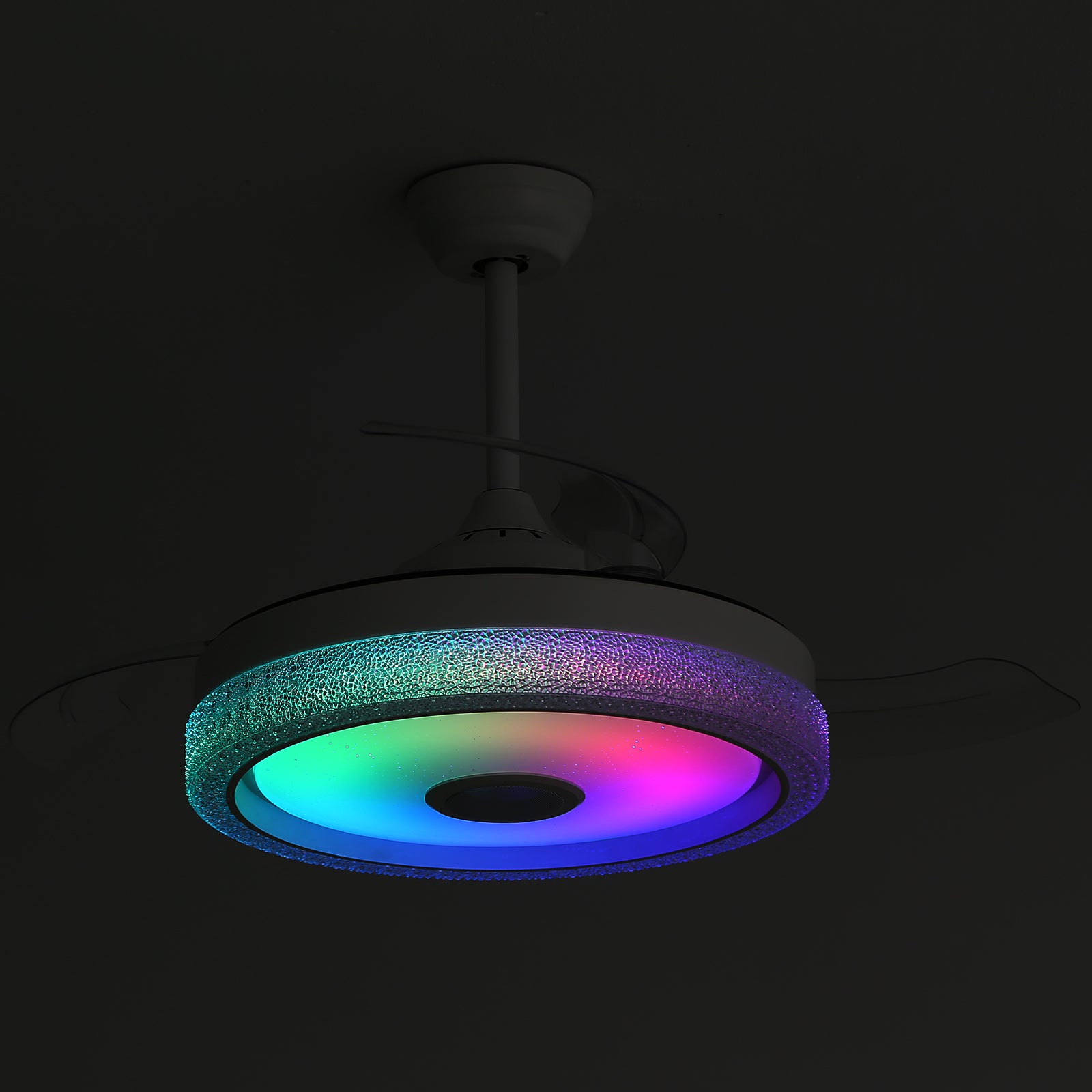 Ventilateur de plafond silencieux et invisible avec moteur CC réversible, éclairage LED, télécommande, blanc, 106,6 cm - 9