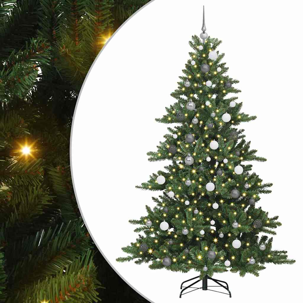 Sapin De Noël Artificiel 300 Cm Avec Guirlandes LED - Branches Articulées, Montage Facile, Pour Intérieur Et Extérieur - 2