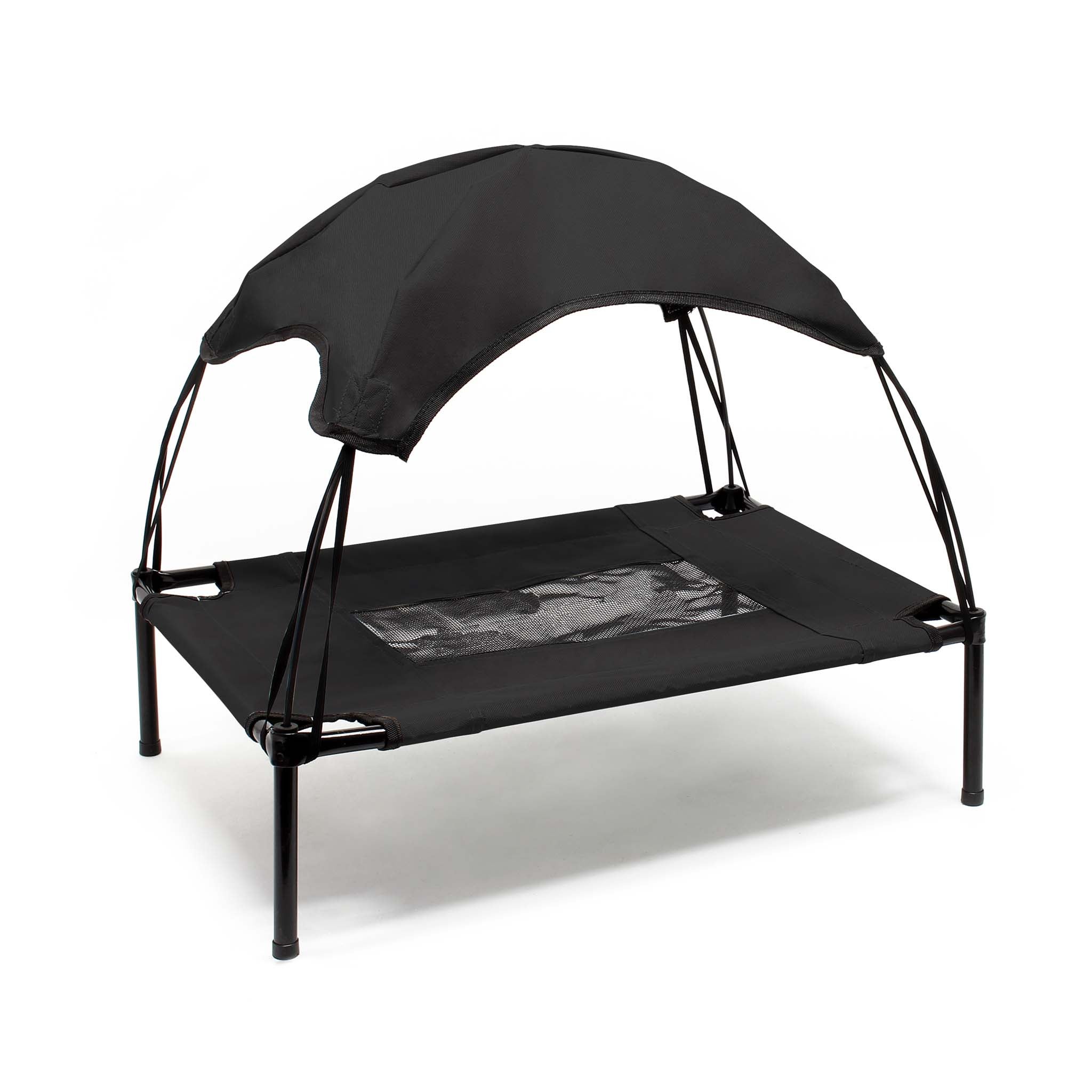 Transat pour chiens et chats avec Toit – couleur Noire – S / 60 x 45 x 50 cm – 15 kg max – en tissu Oxford – Lit de camp relaxant surélevé… Wiltec - 4
