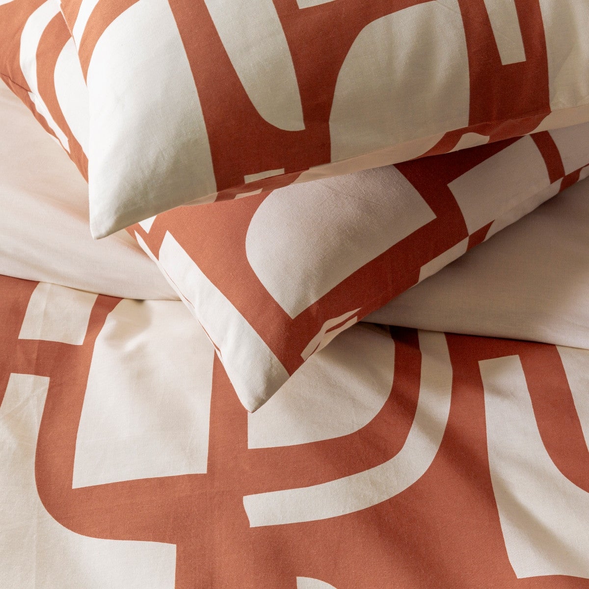 Parure de lit 2 personnes géométrique bicolore 240x220cm - 2