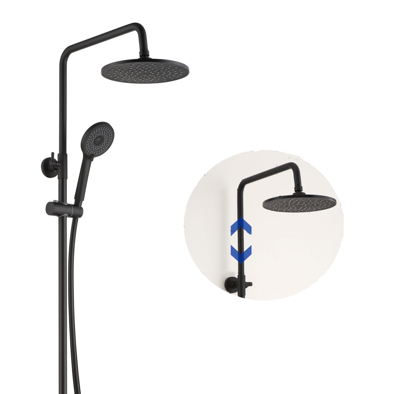 Cecipa max Noir Colonne de Douche Thermostatique Ensemble de Douche Ronde avec Mitigeur Système de Douche Hauteur Réglable,EU Modèle - 3