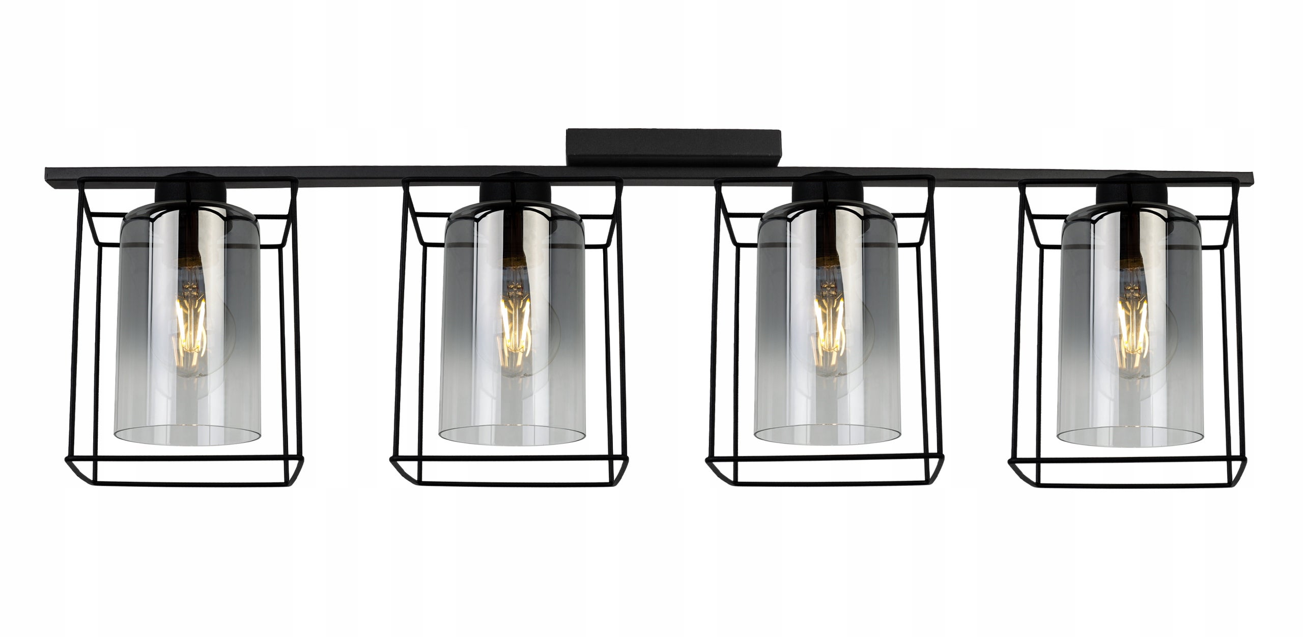 Lampa sufitowa wisząca Hella Cage modern 4xE27 abażur owalny srebrny Light Home LH
