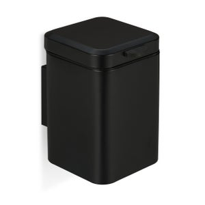 Relaxdays Cestino Pedale Per Rifiuti 3L – Acciaio Inox Nero, Con Secchio Interno Estraibile, Per Bagno O Cucina - 3