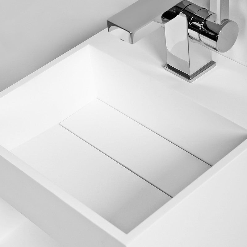 KUBE 33 - Vasque suspendue en Solid Surface 33 x 33 x 25(h) cm - 4