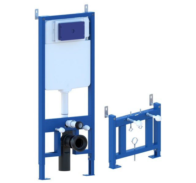 Set Sanitari Struttura , Cassetta , Telaio Da Incasso Completo Di Placca Inox Per Sanitari Bagno Wc E Bidet Sospesi