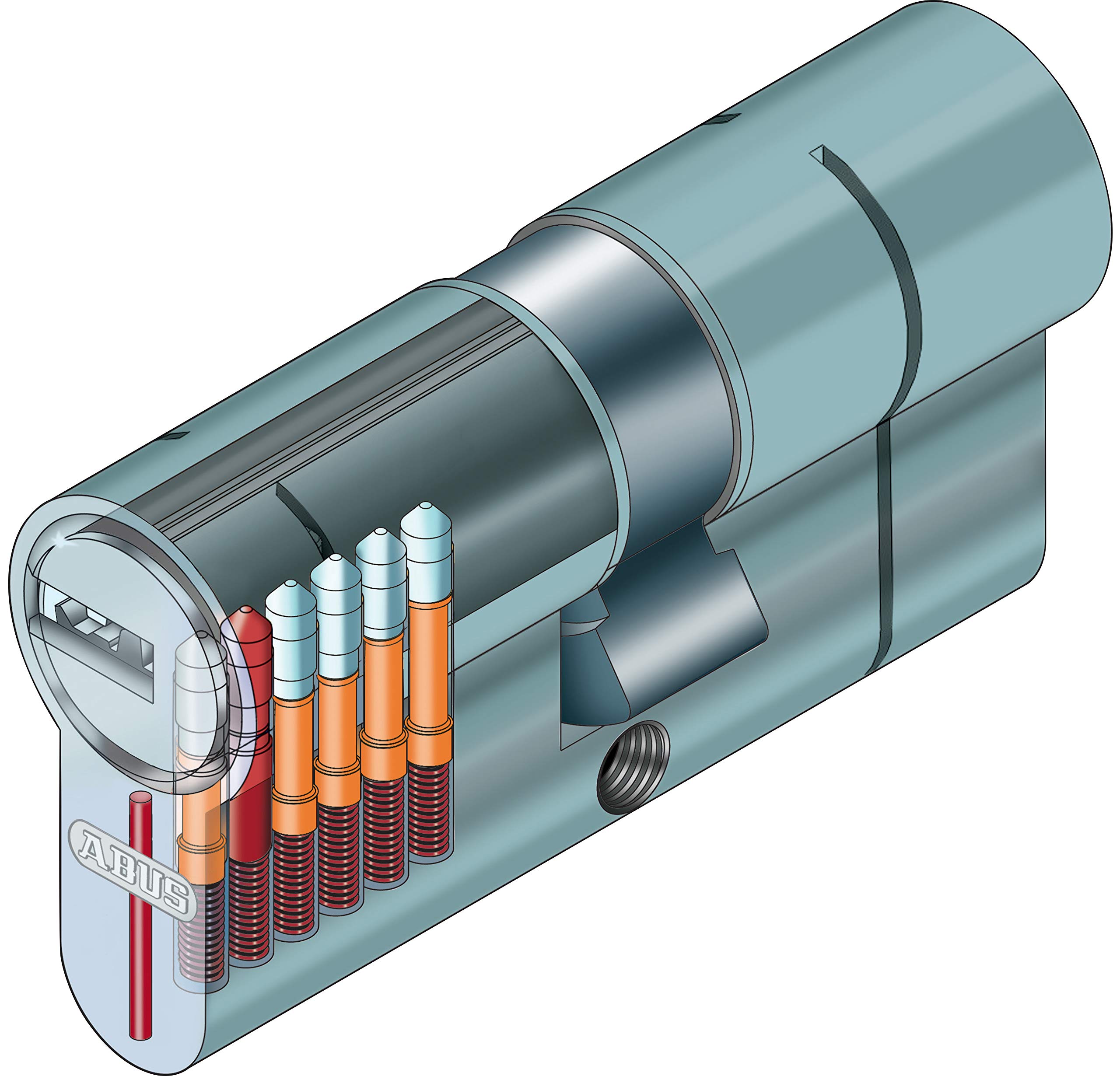 Cylindre D6 PS 45 x 55 Nickelé avec protection par pré-casse 5 clés réversibles et code card - 4