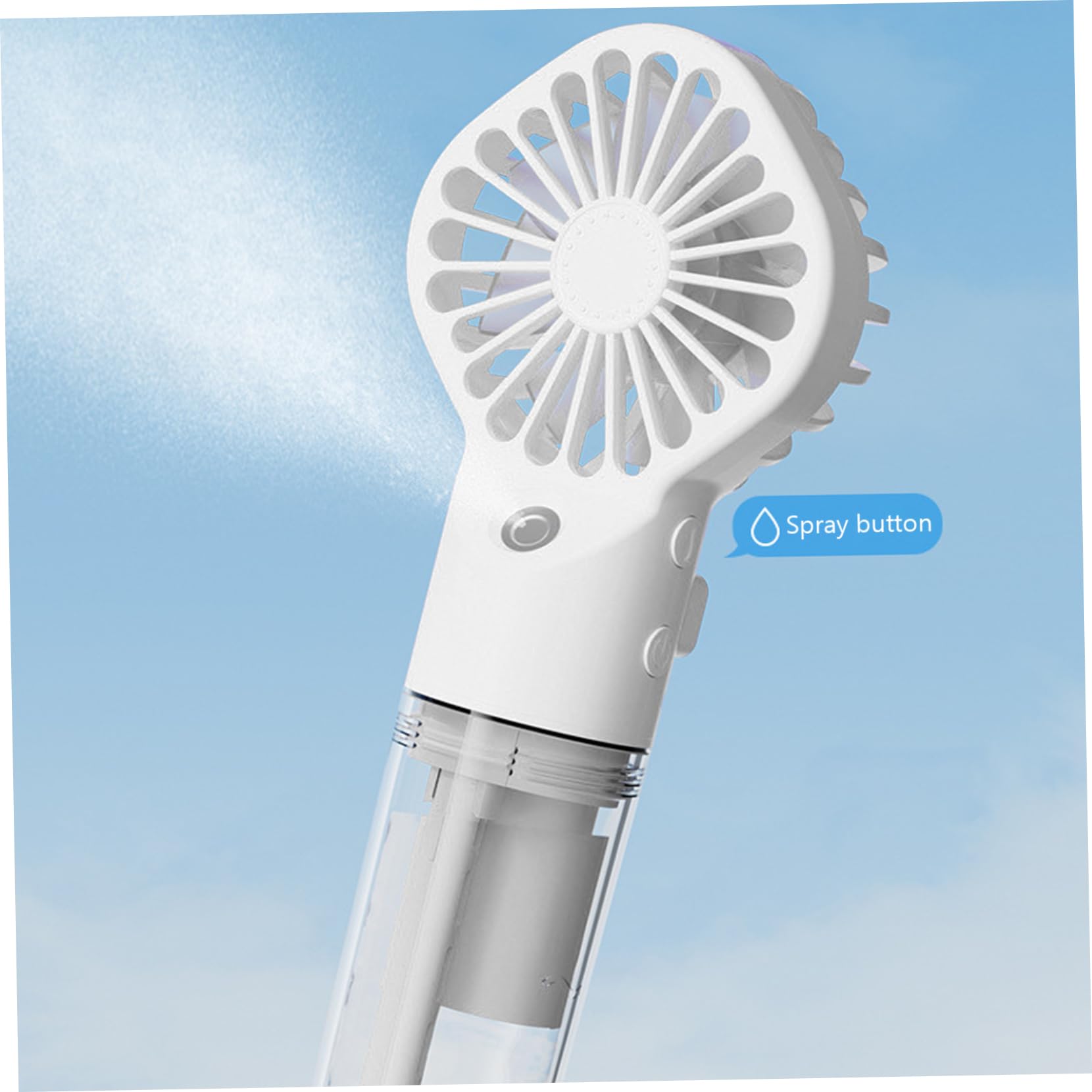 Ventilateur brumisateur,mini ventilateur portatif avec brouillard d'eau à 4 vitesses,ventilateurs de refroidissement avec réservoir d'eau claire,blanc - 8