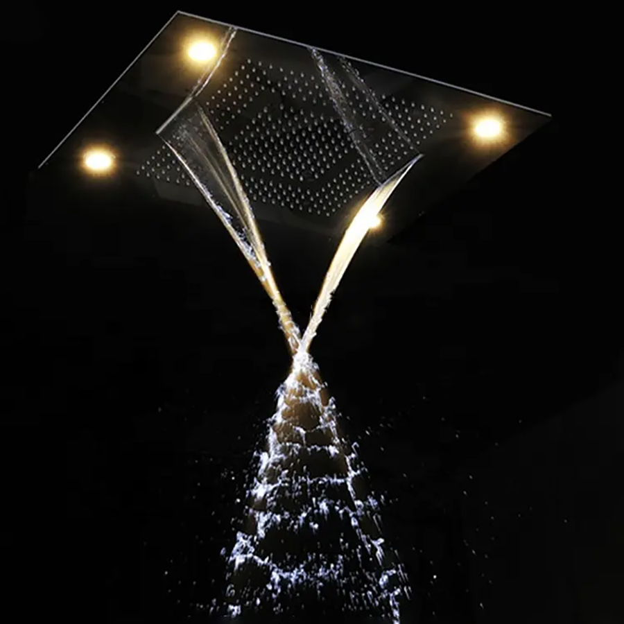 🚿 Ciel de pluie LED, composition de douche Tiro chrome 800 x 600 mm - 4
