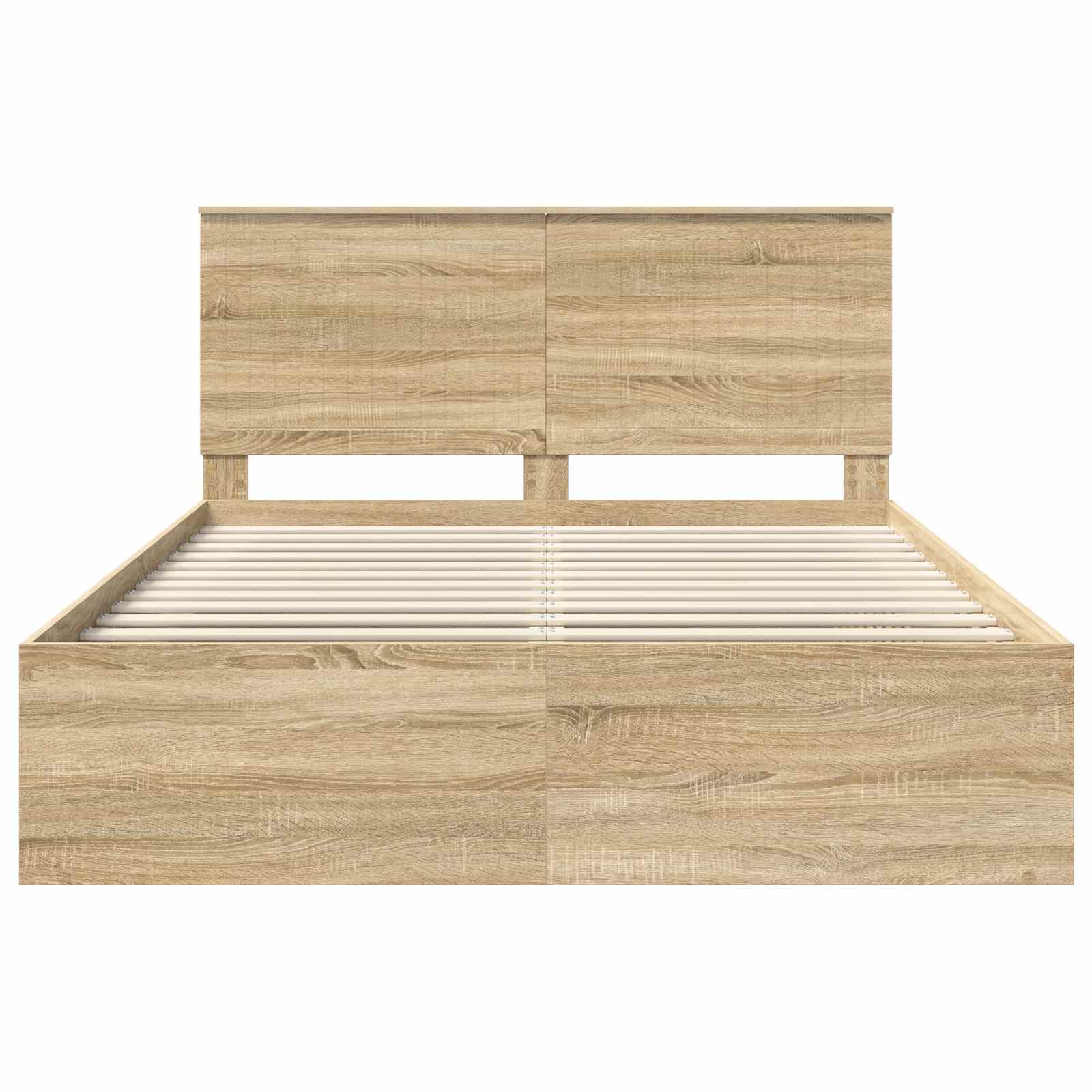 Cadre de lit chêne 150 x 200 cm bois de pin massif - 7