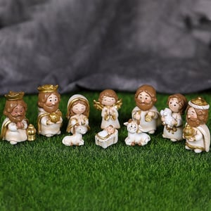 Fulenyi Set Statuette Per Presepe In Legno - Artigianali, Ecologiche, Decorazioni Natalizie Da Tavolo