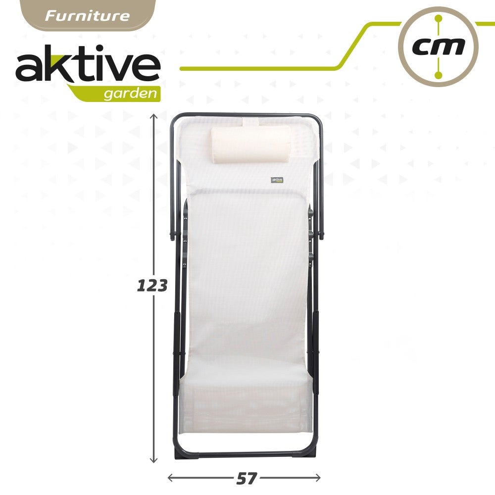 Hamac de jardin pliant blanc multipositions avec coussin Aktive - 7