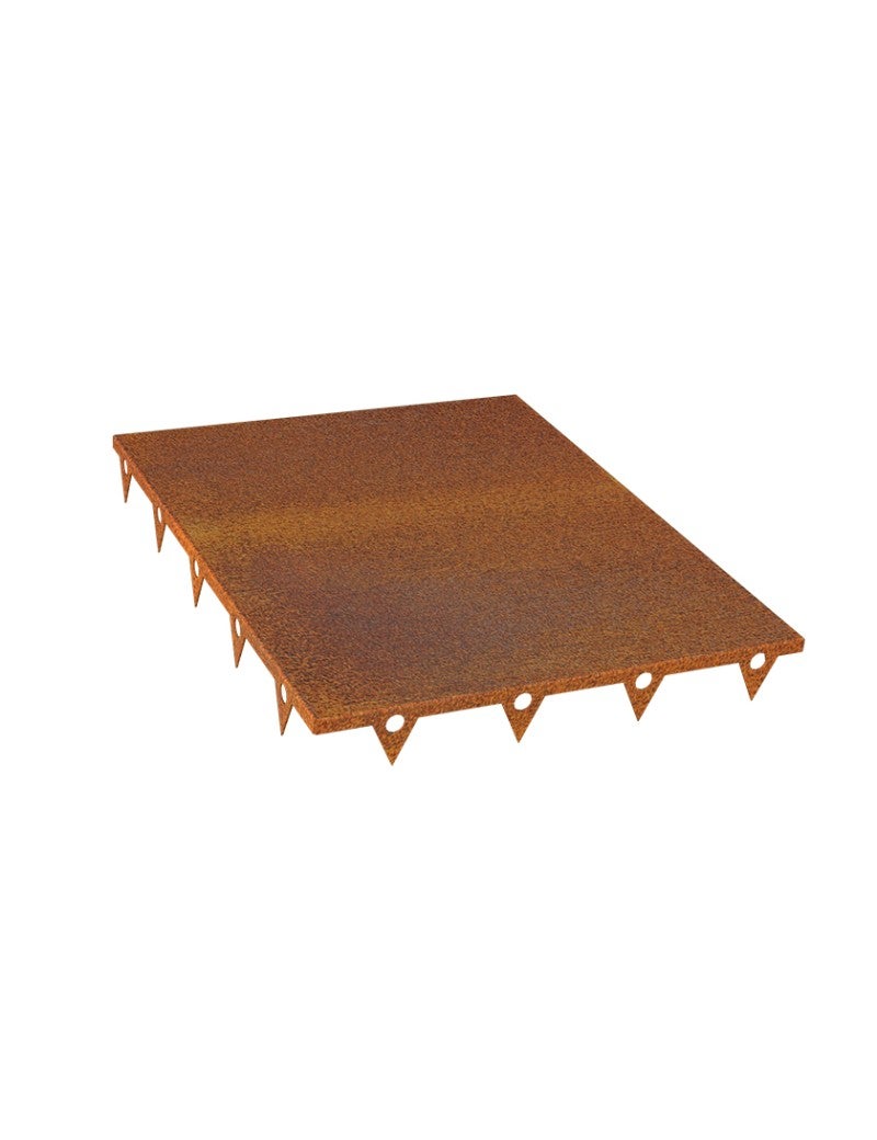 Lot 5 Pas Japonais Métal Acier Corten Brut 50x40 Cm - madecoupesurmesure - 3