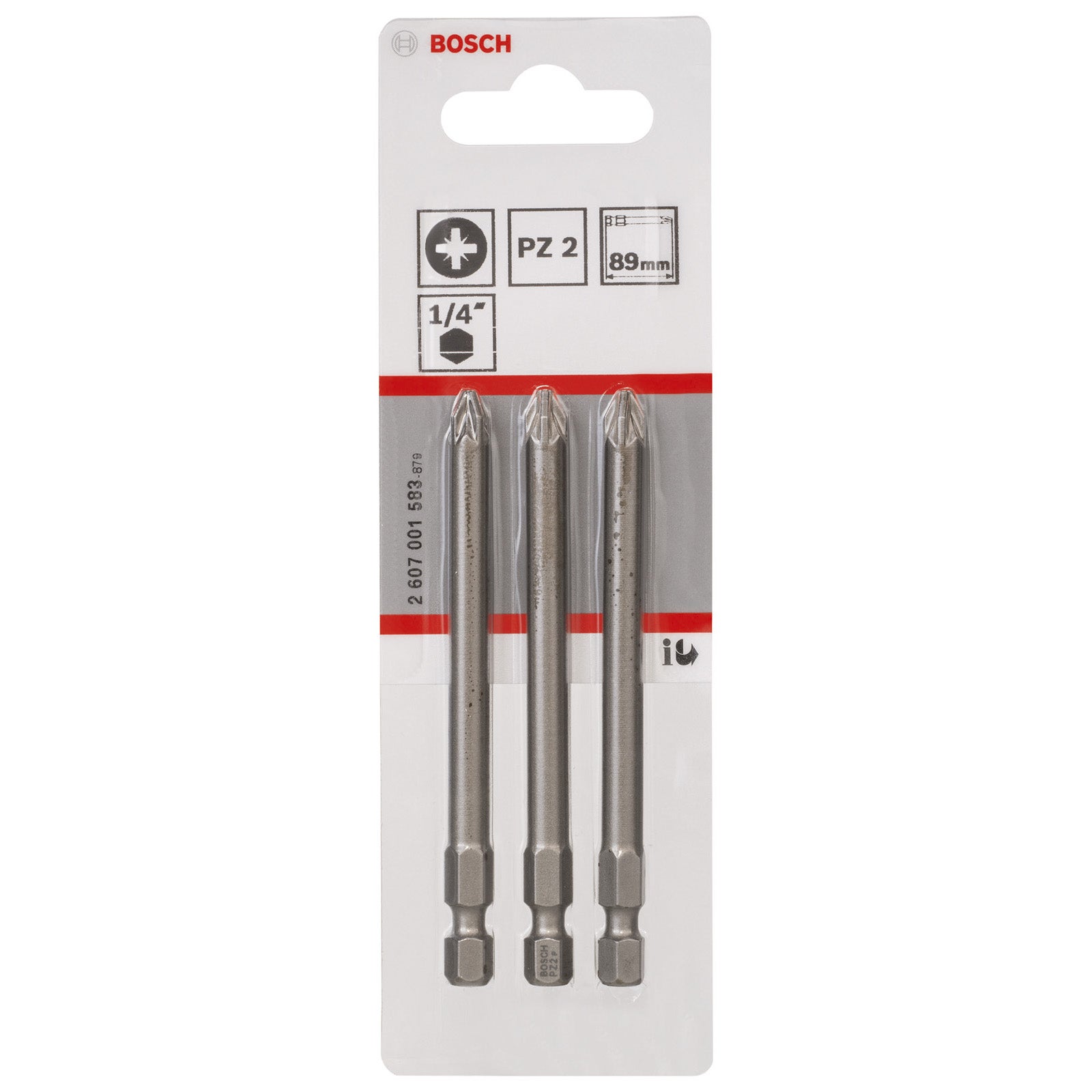 Bosch Professional - 3 Embouts De Vissage Extra-Dur PZ2 89mm - 2607001583 - 3