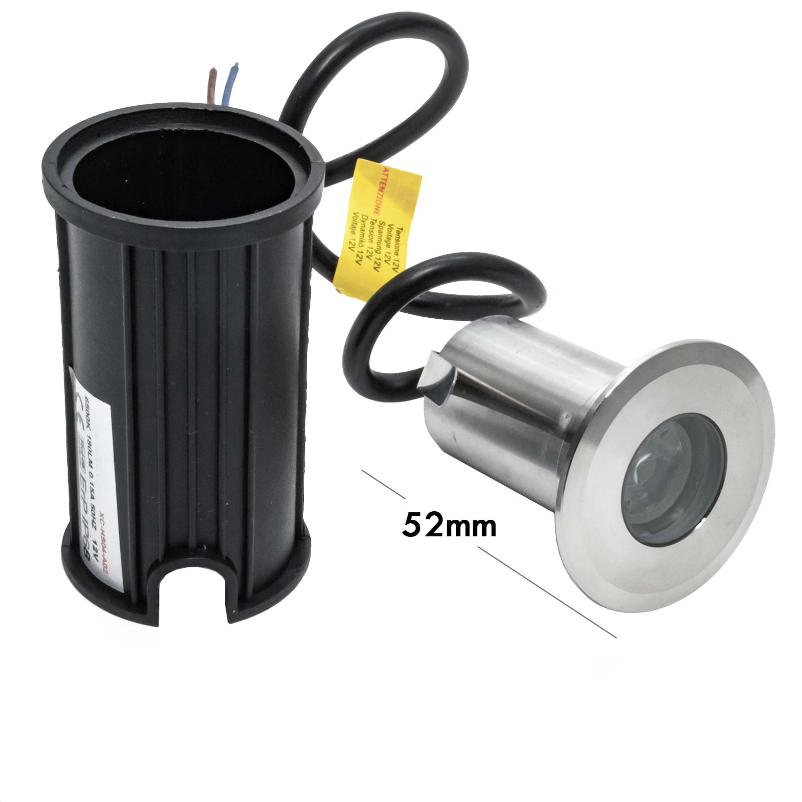 Faretto LED 12V 24V calpestabile tondo 1W segnapassi incasso terreno giardino IP68