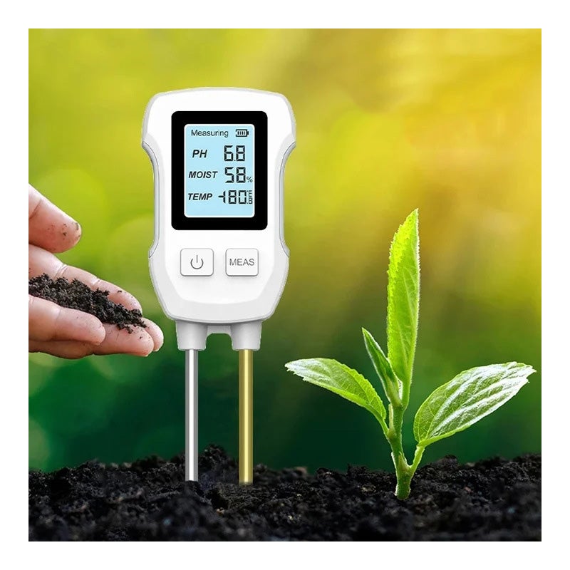 Cyfrowy tester gleby 3 w 1, pH/temperatura/wilgotność do ogrodnictwa, trawników, rolnictwa i roślin zewnętrznych