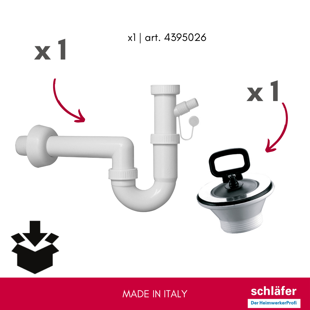 4395026 Schläfer | Raccordement lave-vaisselle Siphon pour évier, Kit de vidange de siphon universel G 1