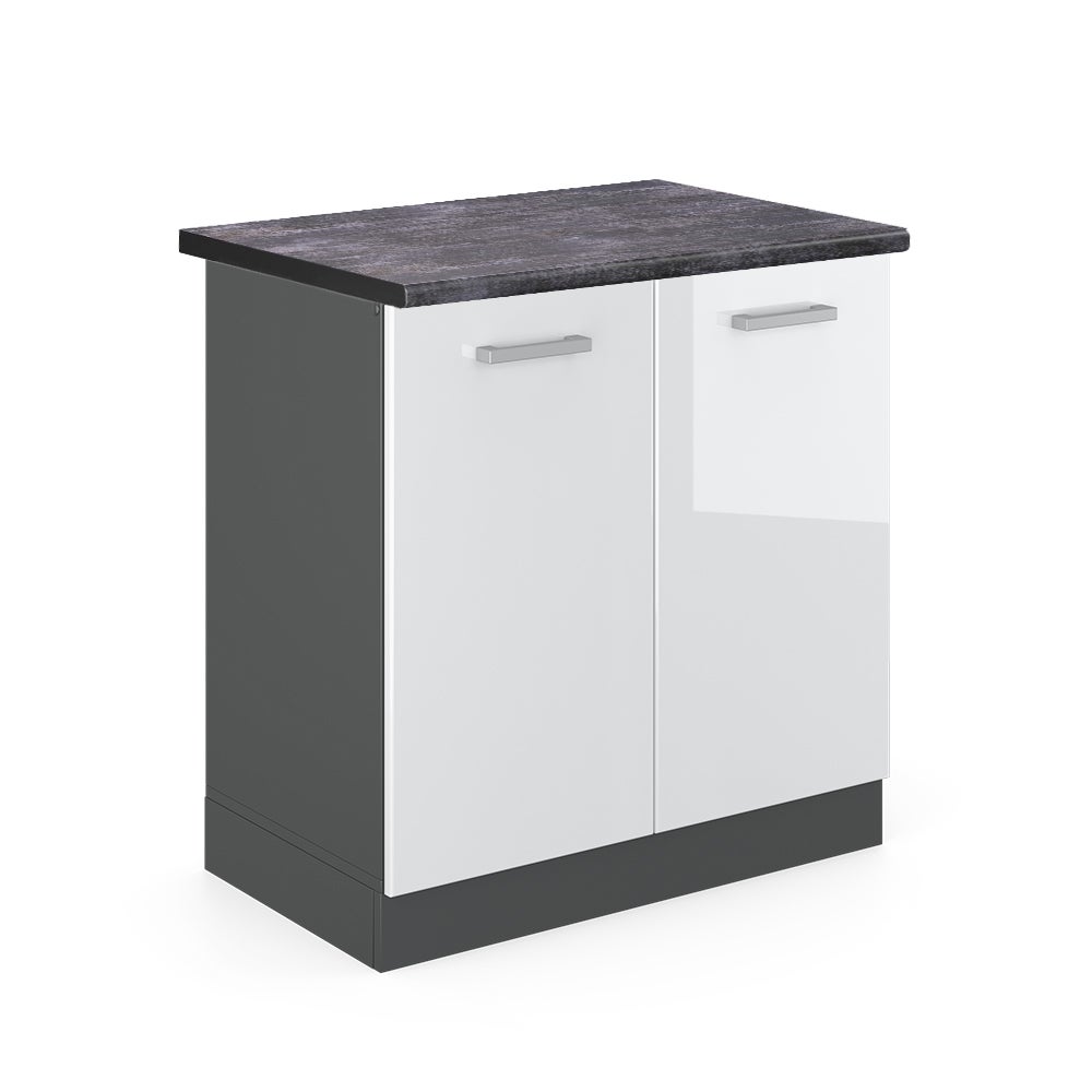 Vicco Szafka pod zlew R-Line, Biały wysoki połysk, 80 cm , BP Antracyt