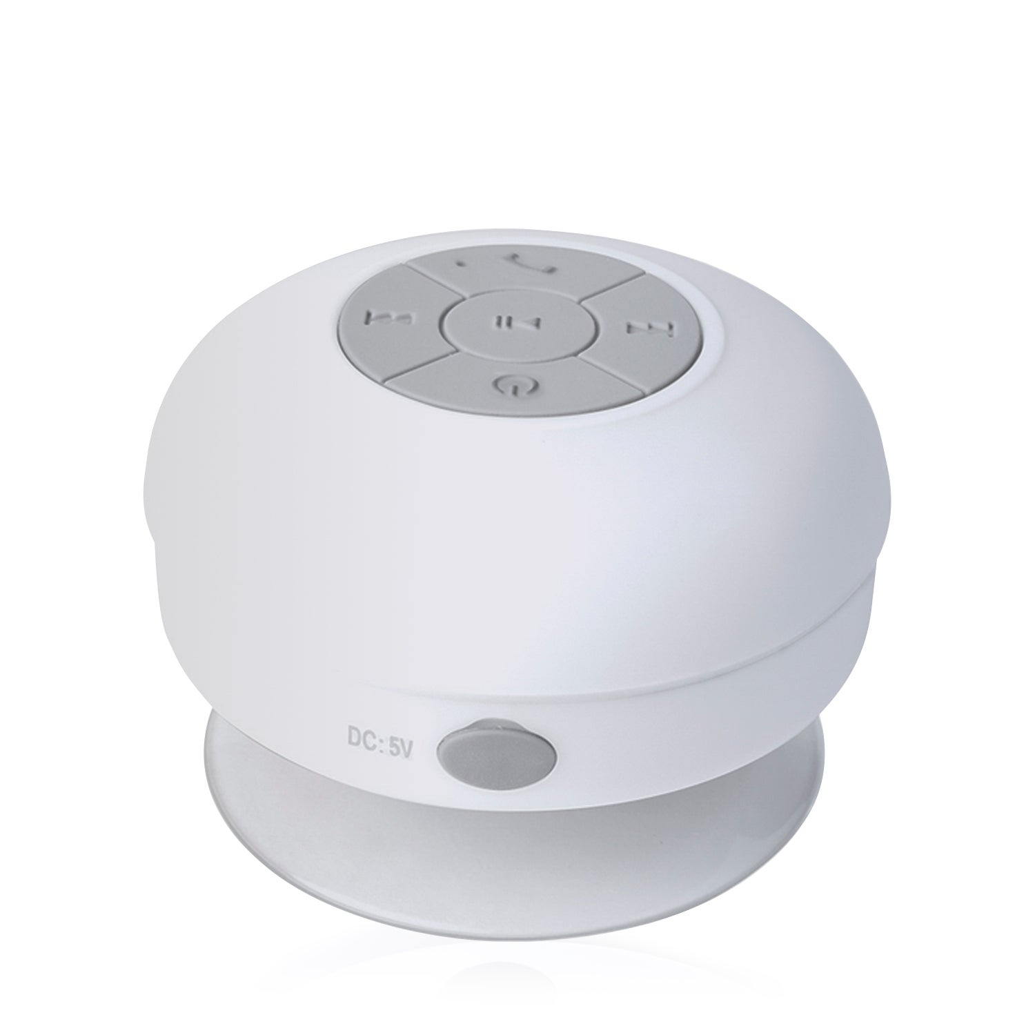Altavoz Rariax Bluetooth con ventosa, resistente a salpicaduras de agua, especial ducha 8,5x5,5x5,5 Cm. Color: Blanco DAM - 5