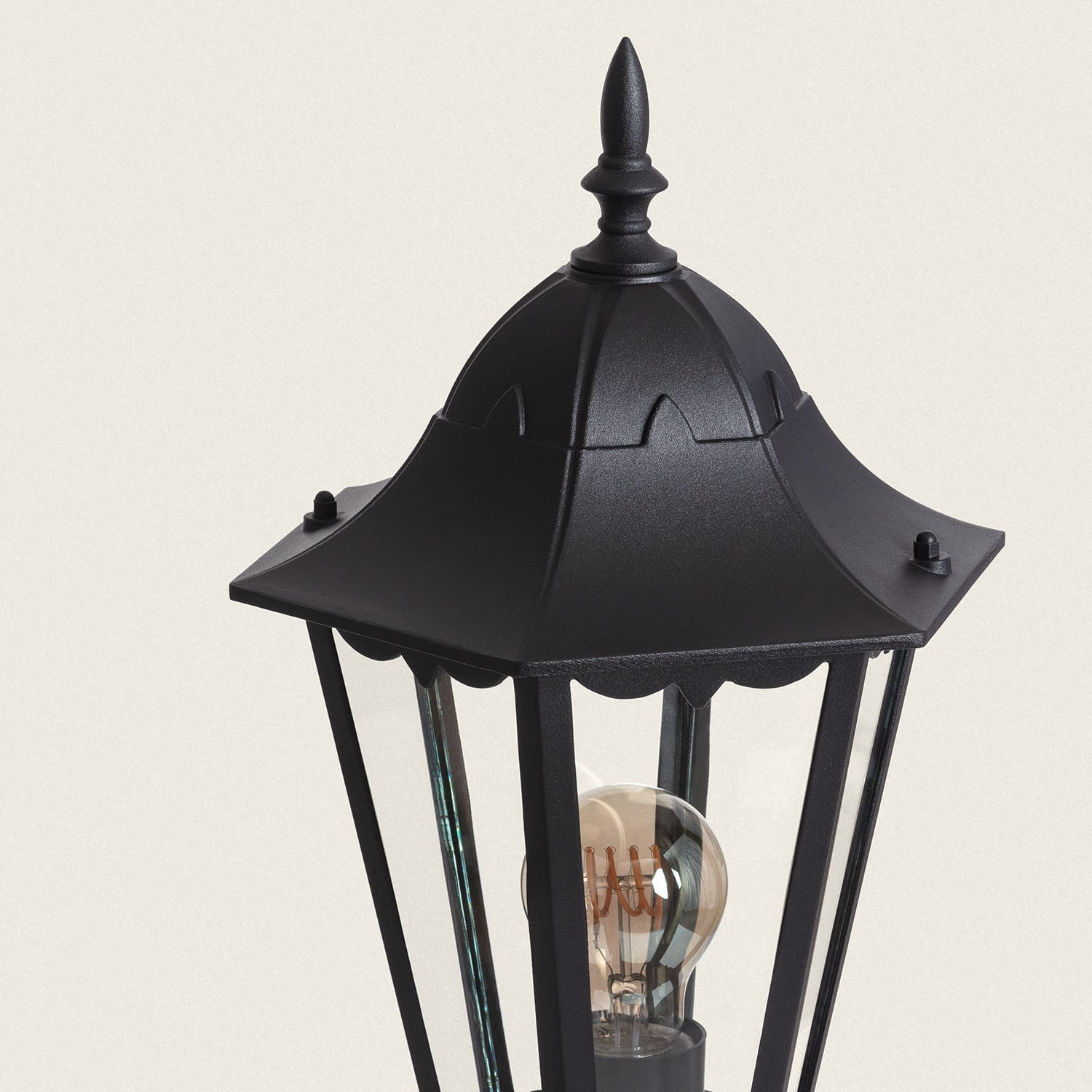 Lampadaire Extérieur en Saillie sur Pied 185 cm Black Traditional , Noir, Aluminium,Verre, E27, IP44 - 3