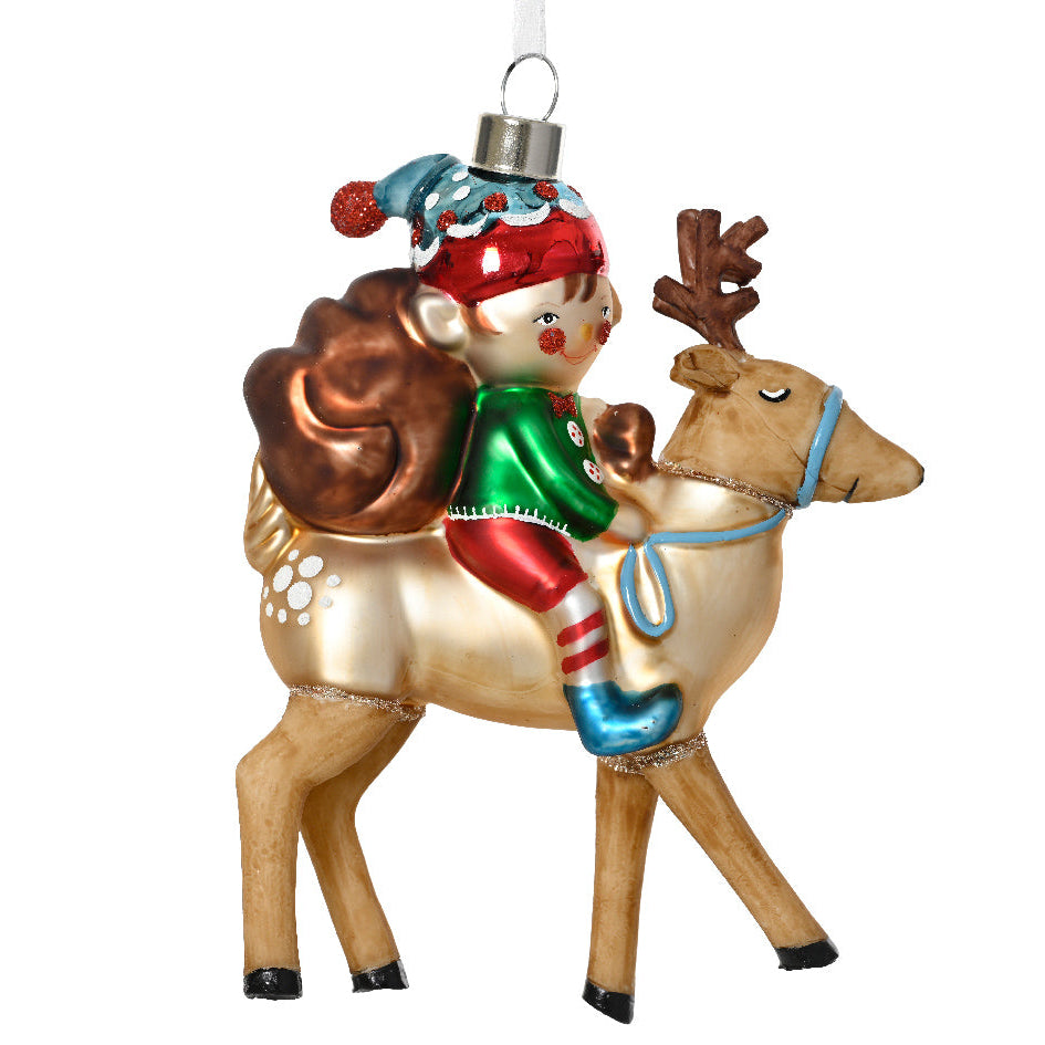 Décoration En Bois Pour Sapin De Noël Lodge - Origami Renne - Marron