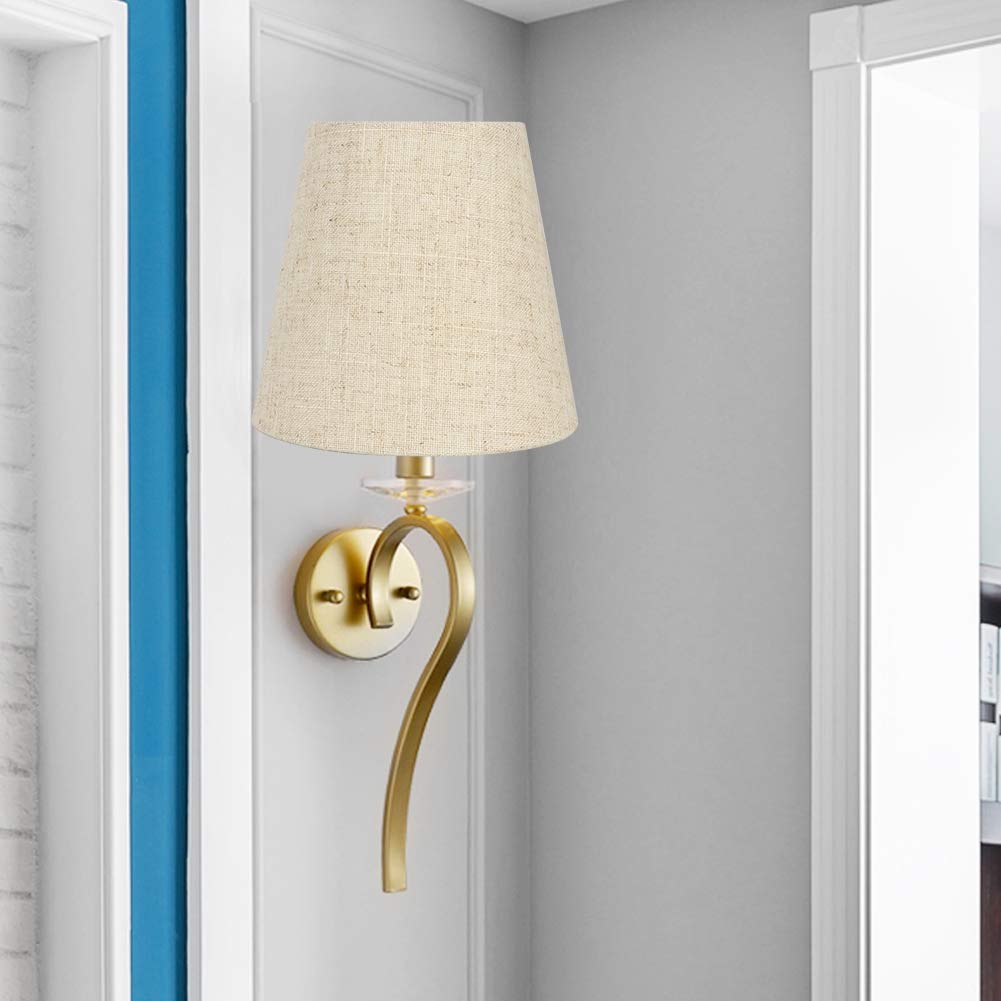 6 Paralumi A Clip In Lino Beige Per Lampadari | Mini Paralumi Per Lampade A Candelabro | 10,2x15,2x12,7 Cm