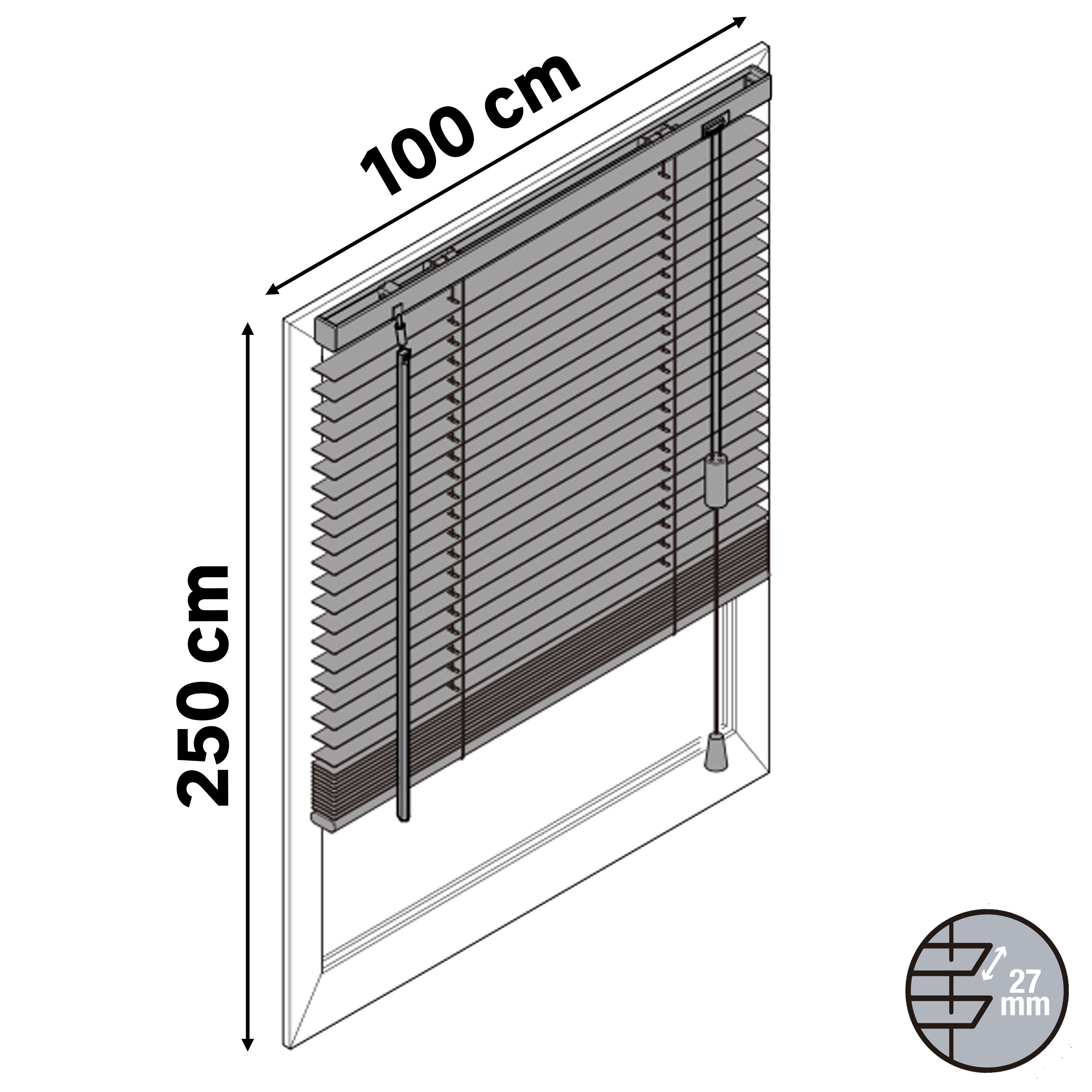 Estore laminado de madeira bege RUSHMORE - 27 mm - 100 x 250 cm - INSPIRE - 2