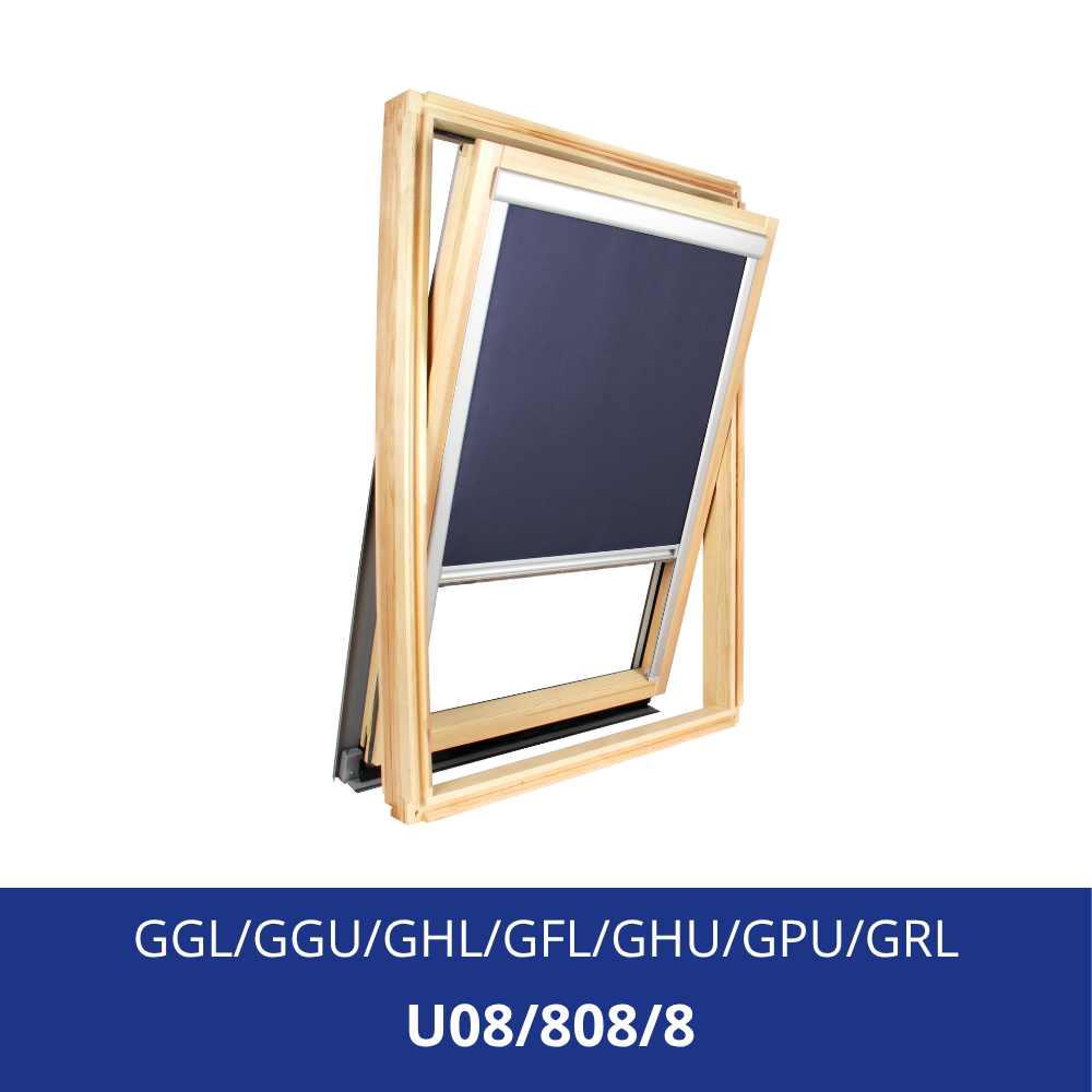 Store occultant compatible VELUX ® U08 (808/8) – Bleu – cadre gris - 2