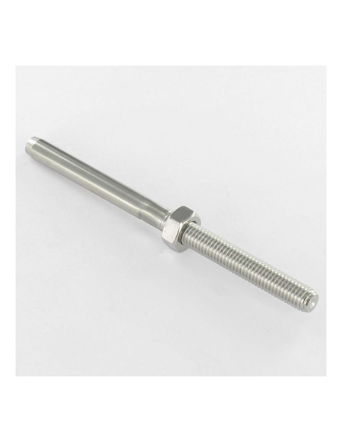 Embout à sertir fileté Pas Droite Inox A4 Câble 4 M6 Longueur total 65 ...