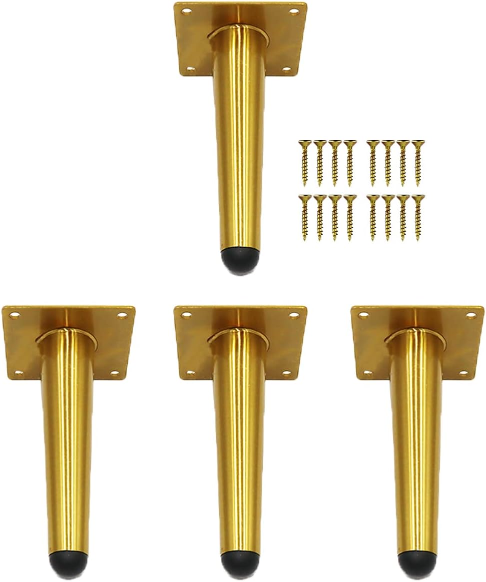 Lot De 4 Pieds De Meuble En Acier - Hauteur 15 Cm - Occasion Bon état - Argenté