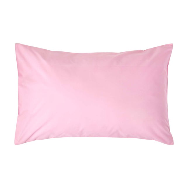 Homescapes Taie d'oreiller rectangulaire coton Egyptien 200 fils coloris rose 50 x 75 cm