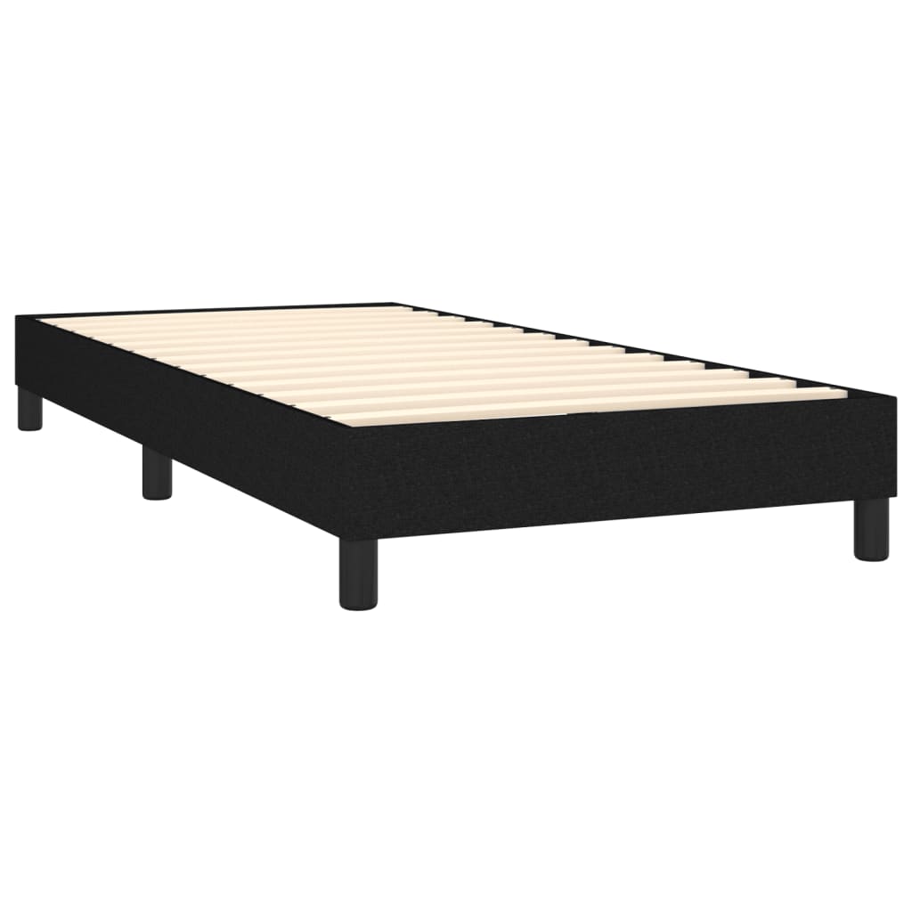 Maison Exclusive - Sommier à lattes de lit avec matelas et LED Noir 90x200cm Tissu - 5