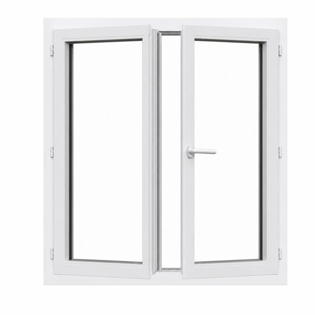 Fenêtre PVC 2 vantaux H 125 x L 150 cm OF pour pose en neuf avec poignée