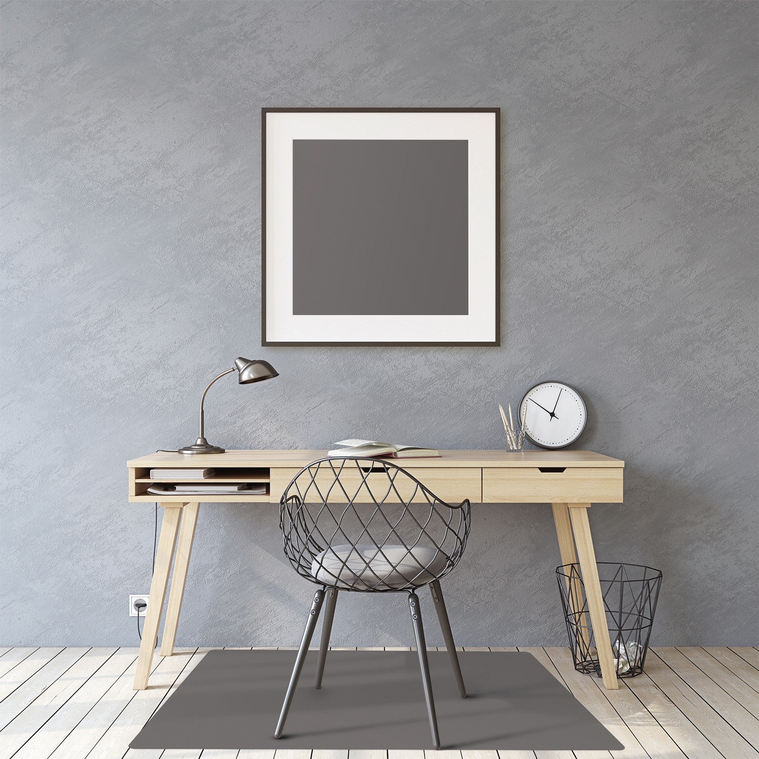 Mata podłogowa pod krzesło, Stare drewno marmurowe żyłki 120x90 cm – Tulup - 3