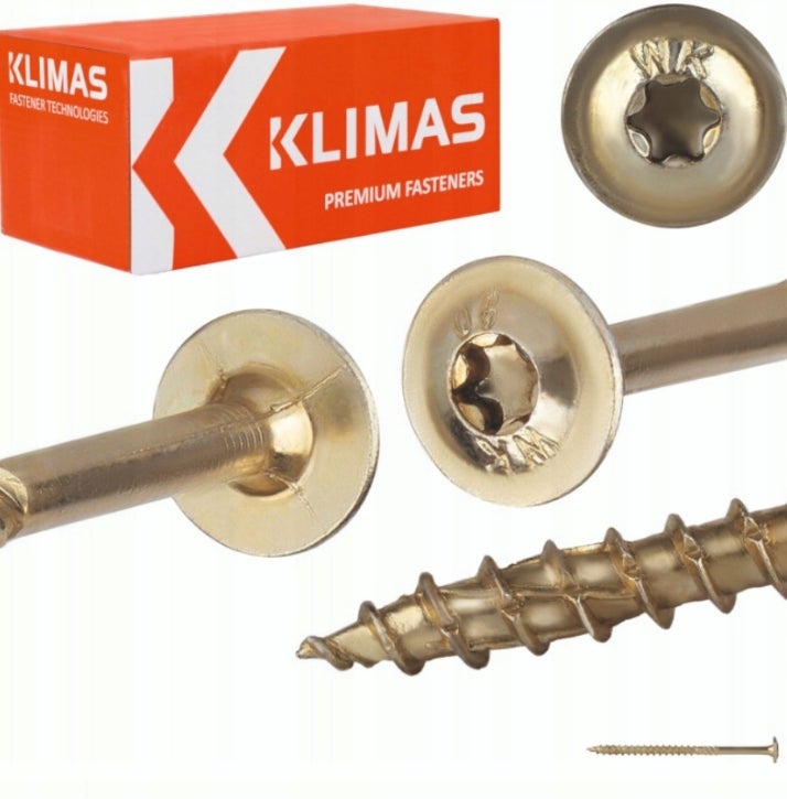 WKRĘTY CIESIELSKIE TALERZOWE DO DREWNA KLIMAS WKCP 5x50 ŁEB TORX 250 SZT