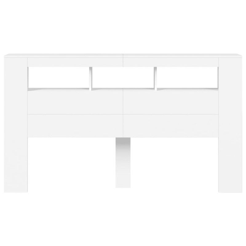 vidaXL Testiera LED Bianca 180x18,5x103,5 cm Legno Multistrato - 6