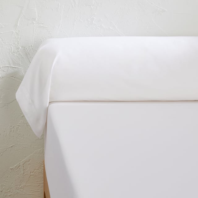 Taie de traversin unie en coton, Scenario - Blanc - 85 x 185 cm