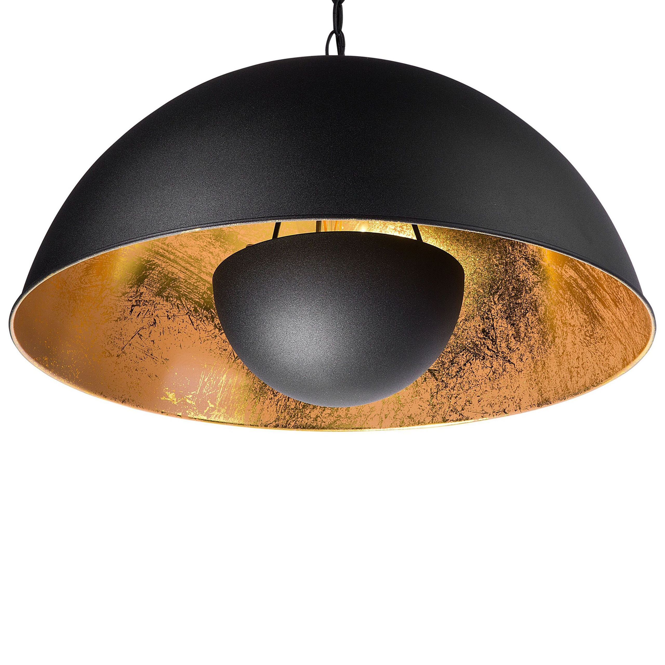 Beliani lámpara colgante thames metal negro