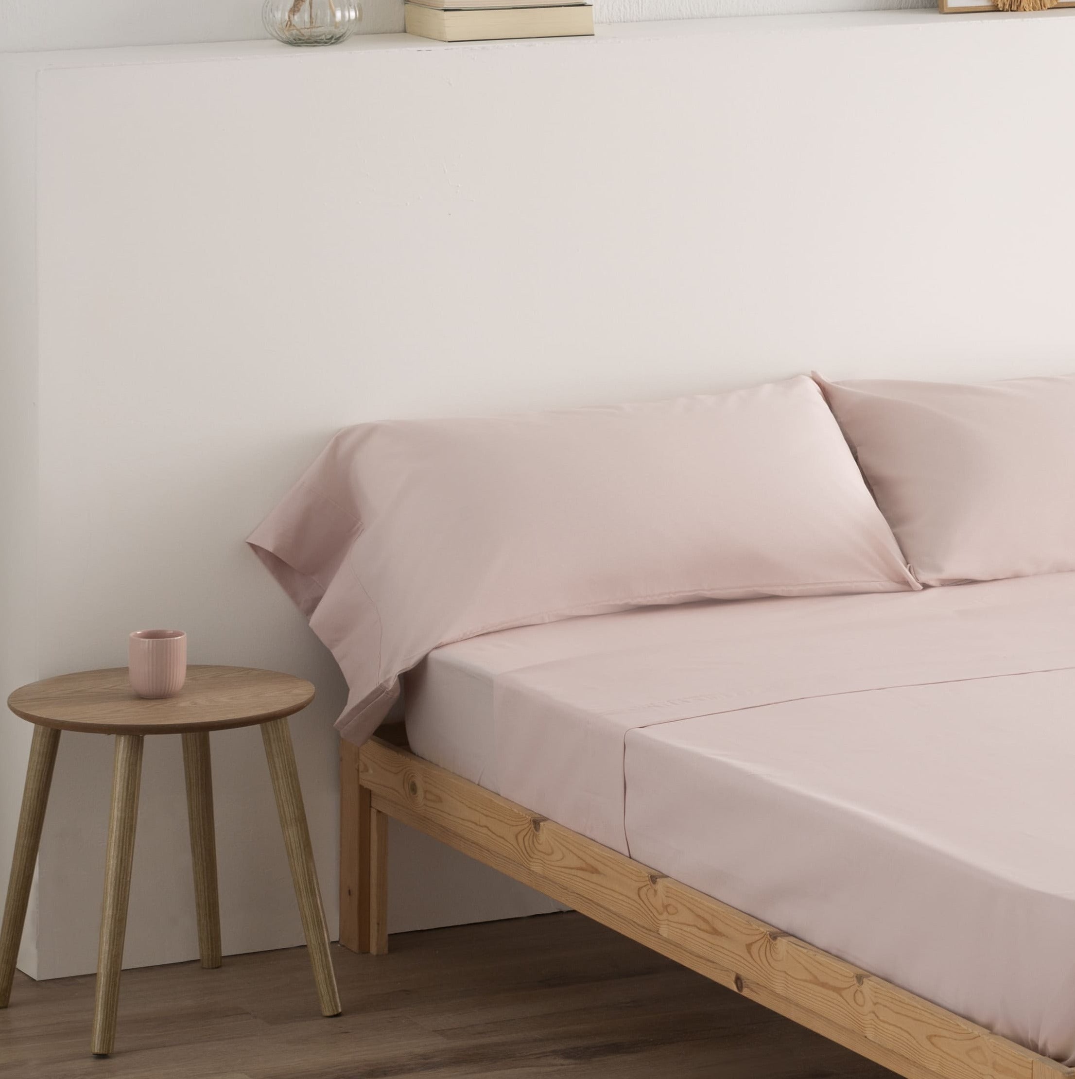Juego de sábanas liso design rosa palo cama de 150/160cm donegal collections