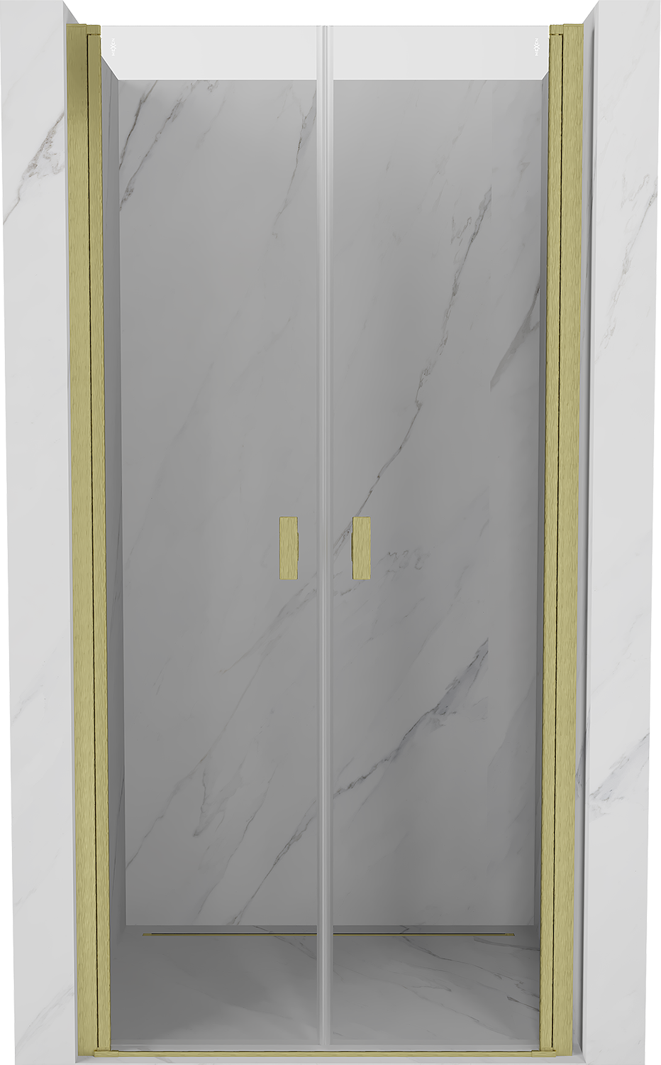 Mexen Mist drzwi prysznicowe uchylne 110 cm, transparent, złote szczotkowane - 8A7-110-000-55-00