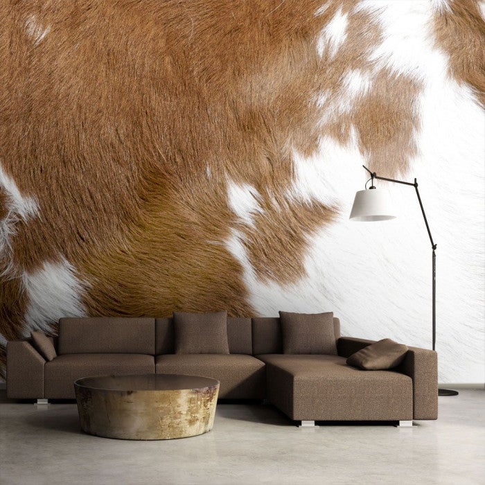 Tête De Vache 3D A026 - Papier Peint Mural Animalier, Auto-adhésif Amovible Wendy