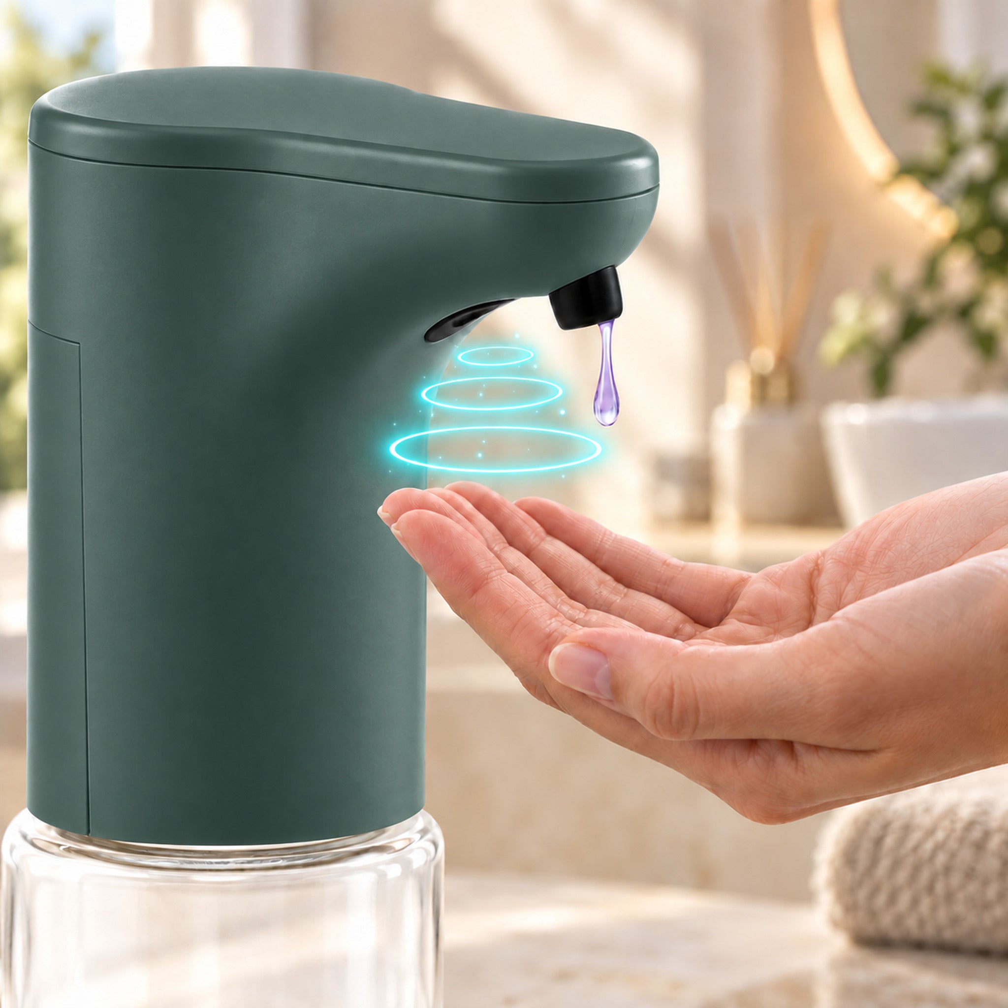 Distributeur automatique de savon liquide Elara Vert | Leroy Merlin