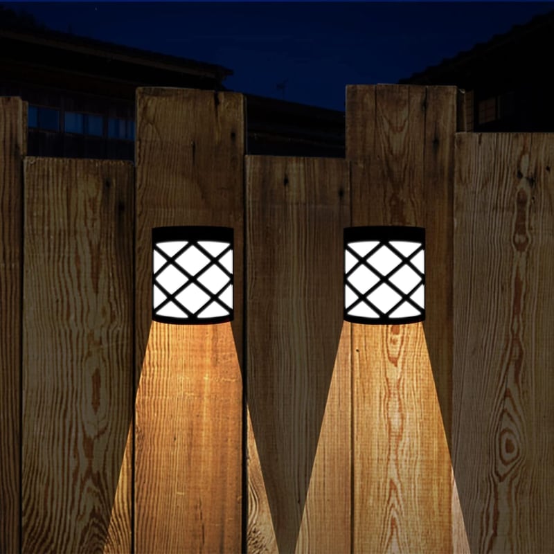 Zewnętrzna lampa ścienna zasilana energią słoneczną, bezprzewodowe i wodoodporne oświetlenie solarne do ganku, garażu, chłodne białe światło (zestaw