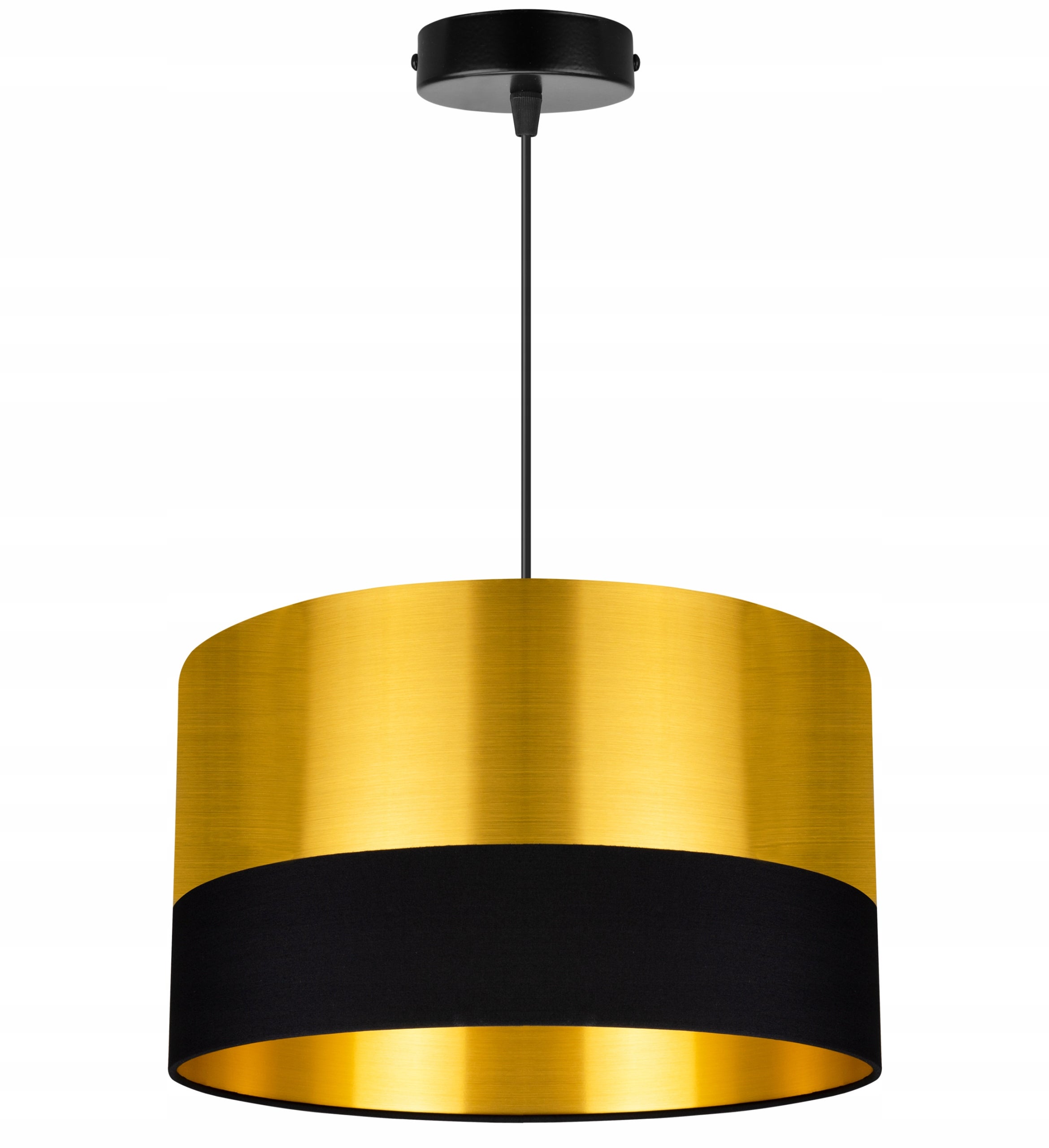 Lampa sufitowa wisząca Golden boho 1xE27 abażur walec złoty Light Home LH