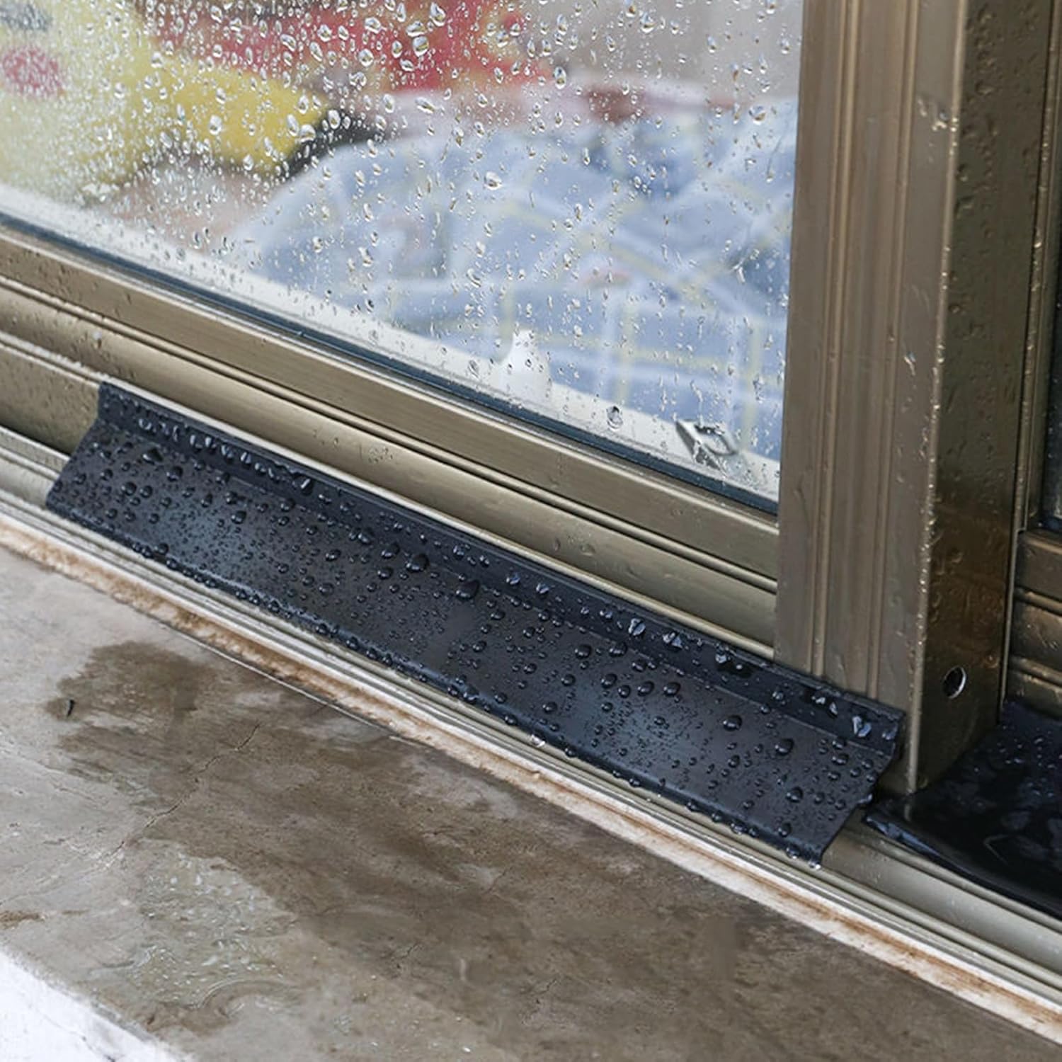 2 sellos para puertas de entrada y ventanas: burlete autoadhesivo de 1,5 m, goma impermeable, protección contra la lluvia, desviador de agua - 8